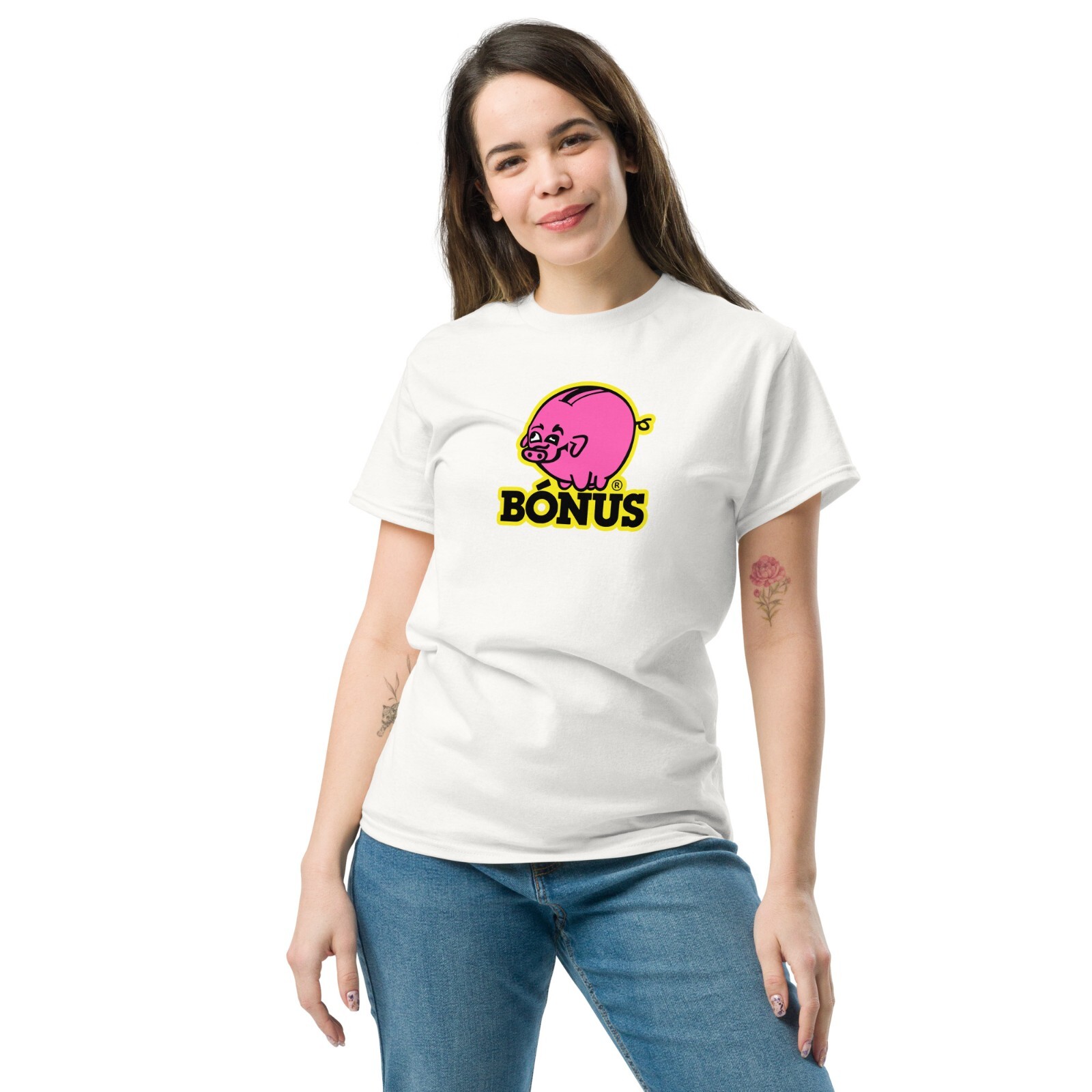 Bonus Iceland Supermarket Pink Piggy Bank Logo T-Shirt Bonus Iceland Tee