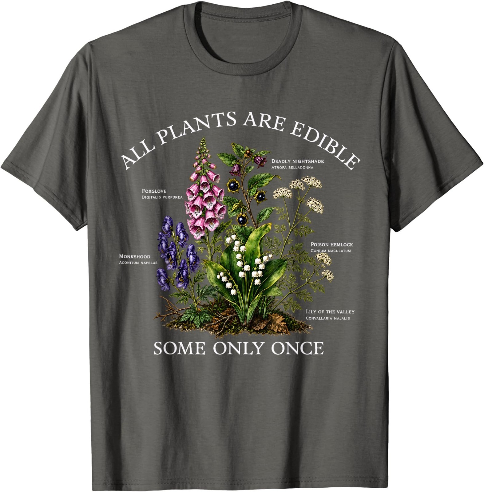 All Plants are Edible Some Only Once Funny Botany Gardening T-Shirt