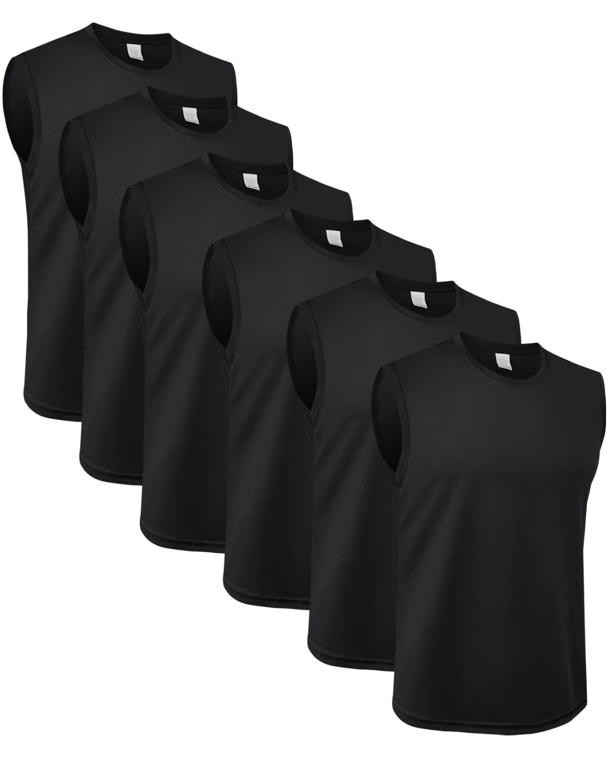 6Pack Mens Quick Dry Sleeveless Shirt Gym Workout Muscle Tee Tank Sports Outdoor