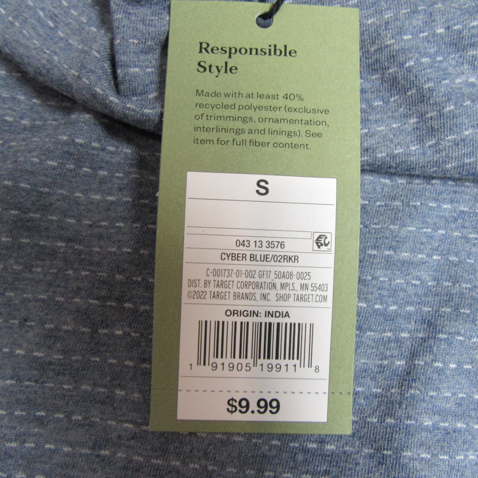 Goodfellow & Co. Mens Size S Short Sleeve T-Shirt Standard Fit Cyber Blue