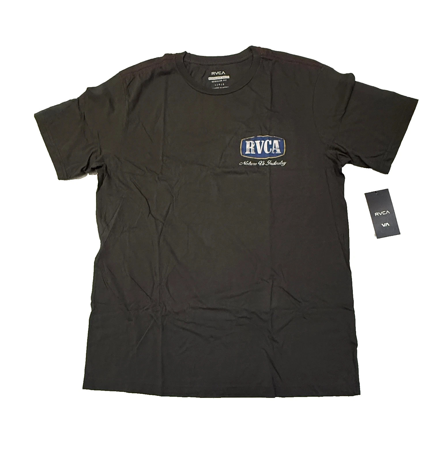 RVCA Men’s Va All The Way Short Sleeve Dark Gray L