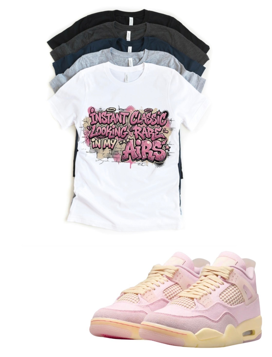 Shirt to match Jordan 4 Iced Carmine Pink Denim Sneakerhead Matching Tee