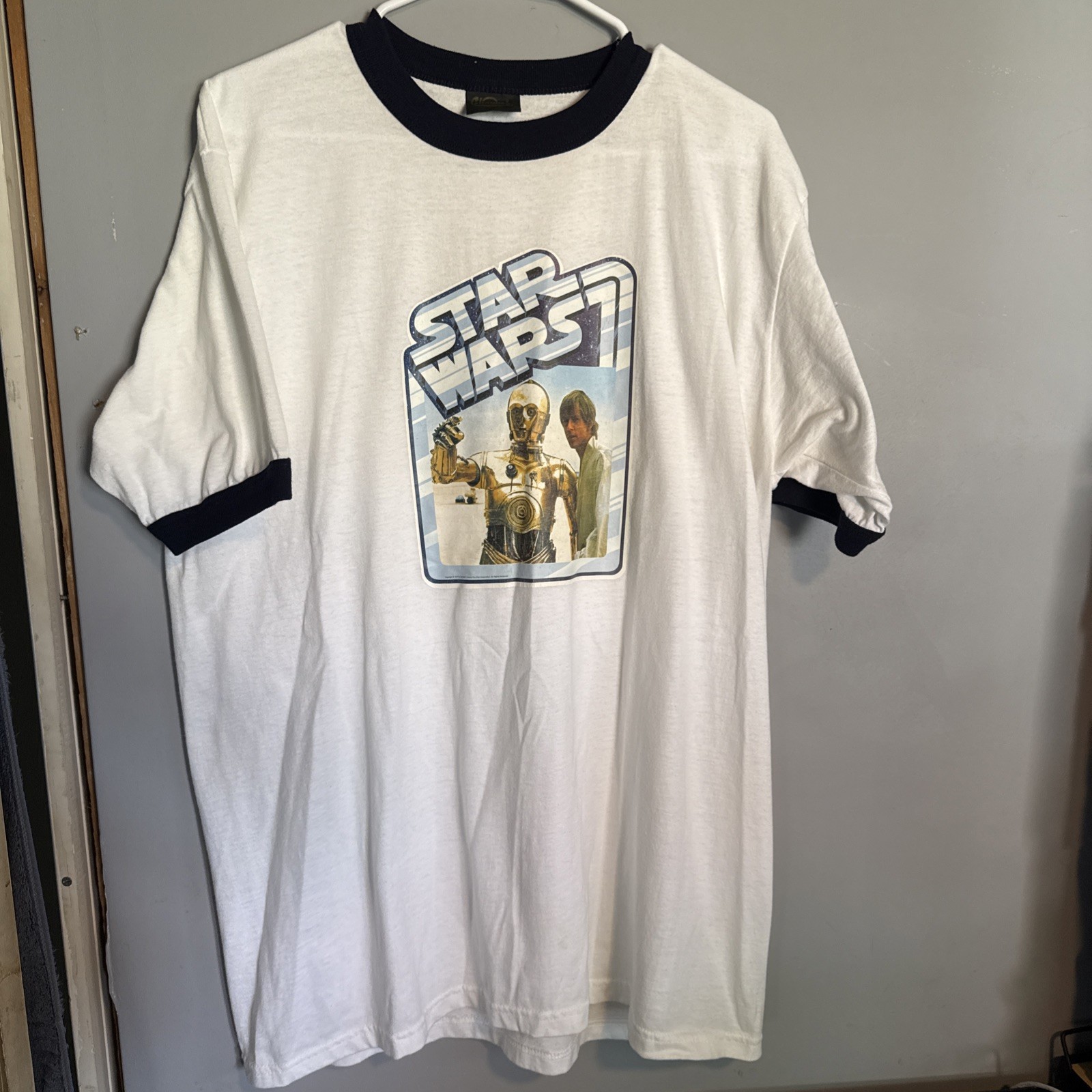 Vintage Changes Star Wars XL Shirt Luke Skywalker & C-3PO 1977 50/50 Cotton Poly