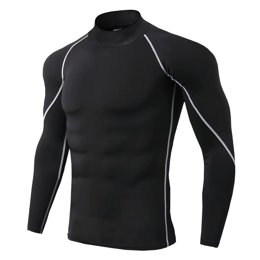 Men T-shirt Quick Dry Bodybuilding Running Shirt Long Sleeve Compression Top Gym