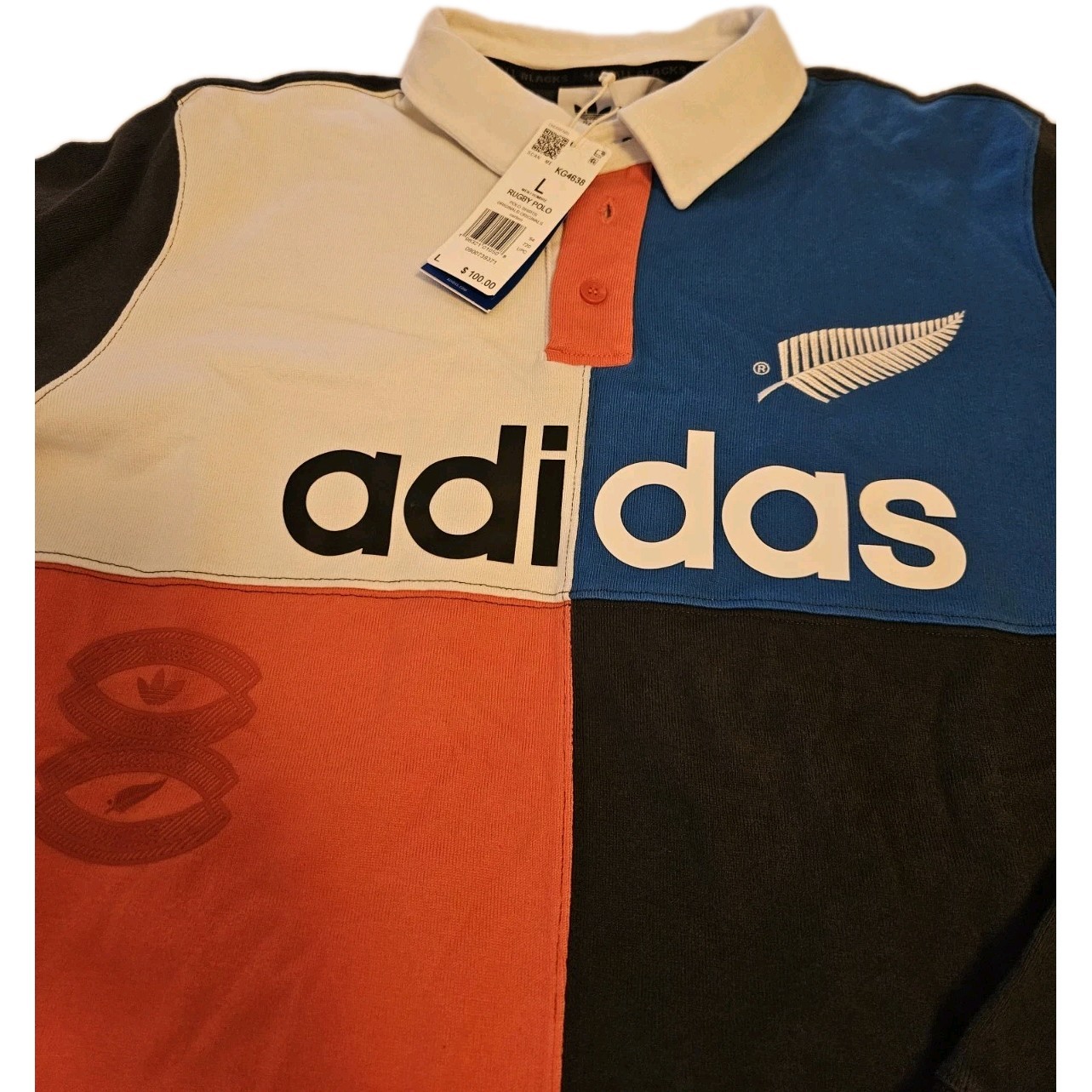 Adidas KG4638 Originals Rugby Polo Men’s Shirt Size L