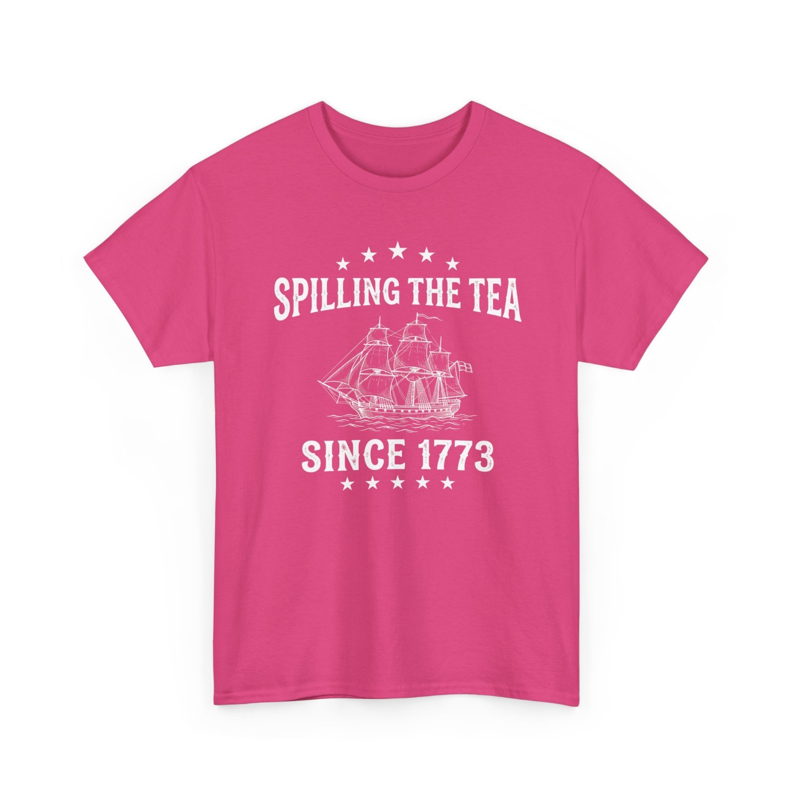 Spilling The Tea Since 1773 Retro Fun Patriotic 4th Ladies’ Round Neck Tshirt