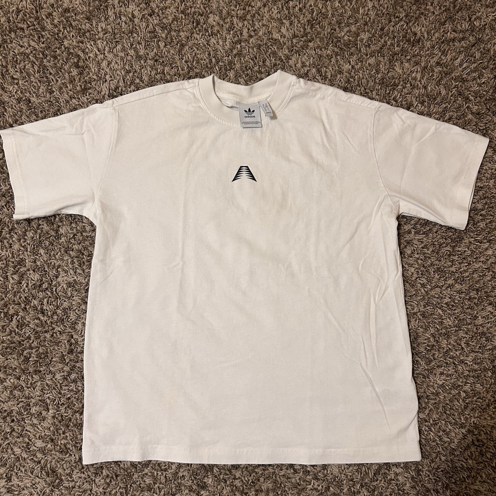 Anthony Edwards adidas Originals Men’s S White Cotton Crew Neck Graphic T-Shirt