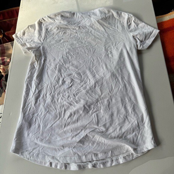 Breezy Premium White Skull Rhinestone Embellished Graphic T-Shirt Rock Grunge