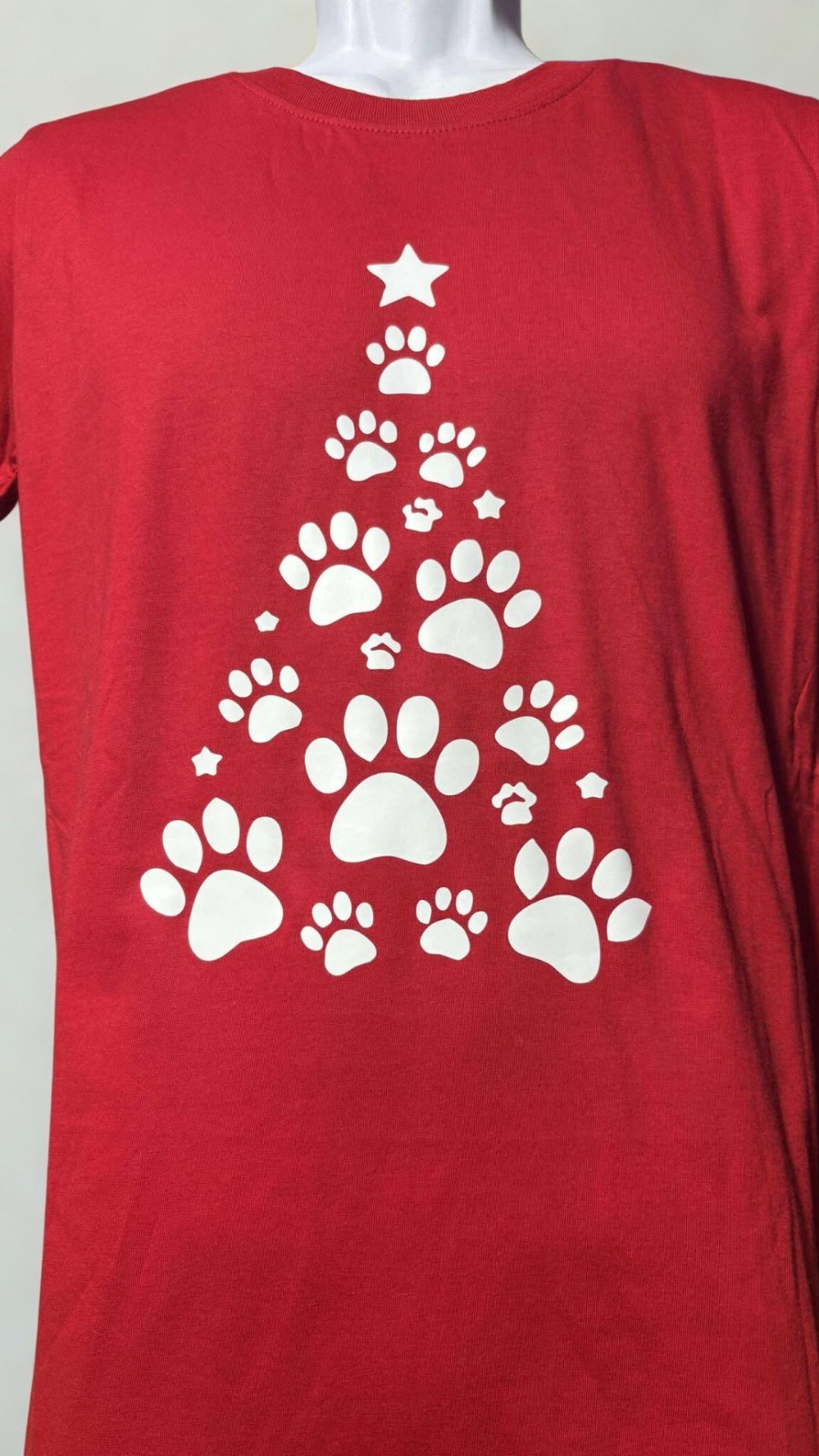 Red T-SHIRT NEW WHITE FRONT DESIGN WITH HTV MADE