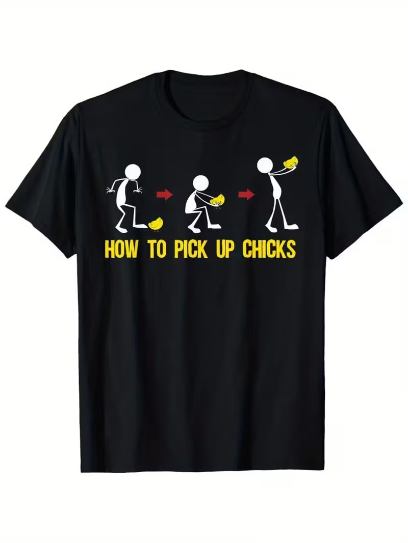 Funny How to Pick Up Chicks Chicken Jokes T-Shirt