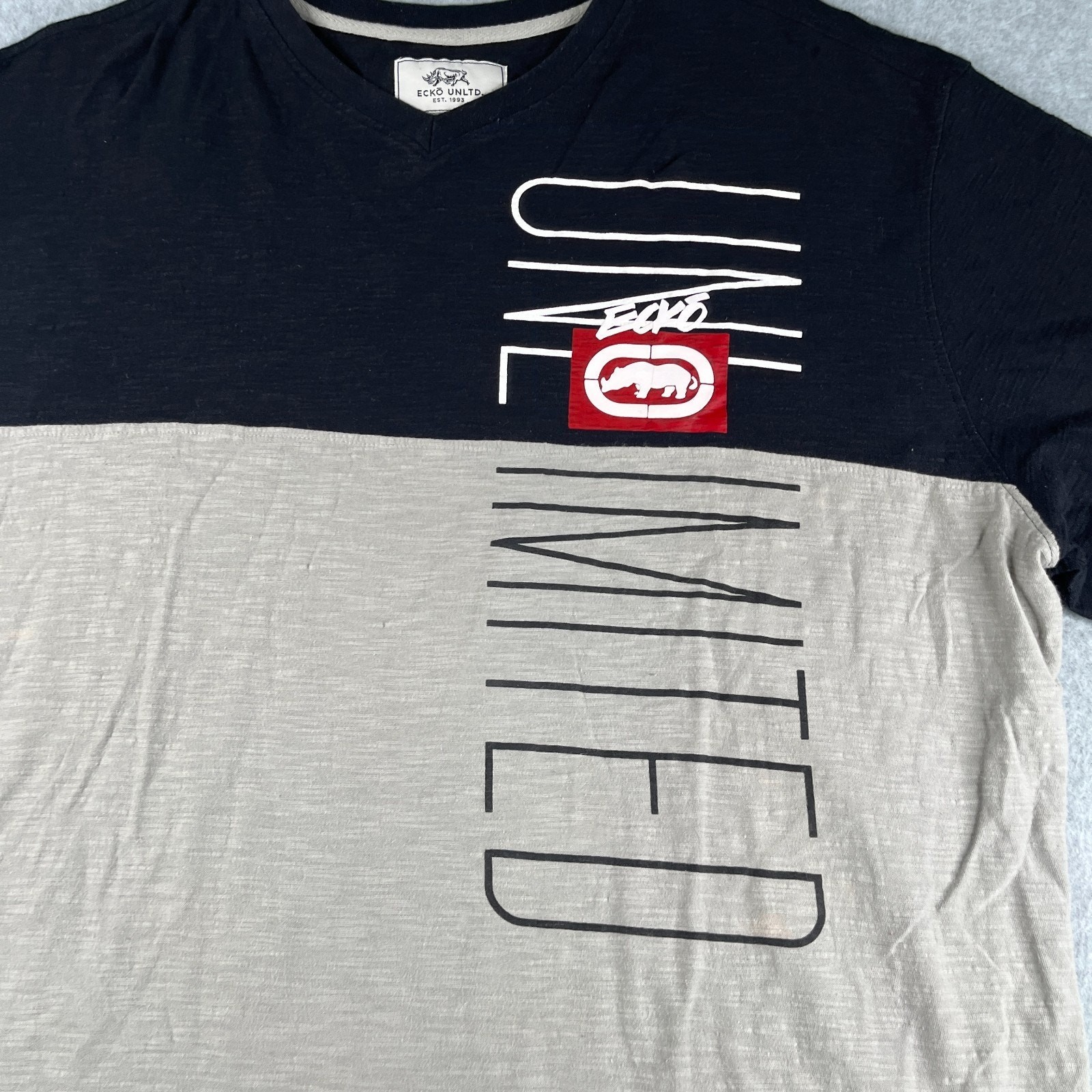 ECKO UNLTD Black Gray 2Tone Gray Black 3XB T Shirt Mens