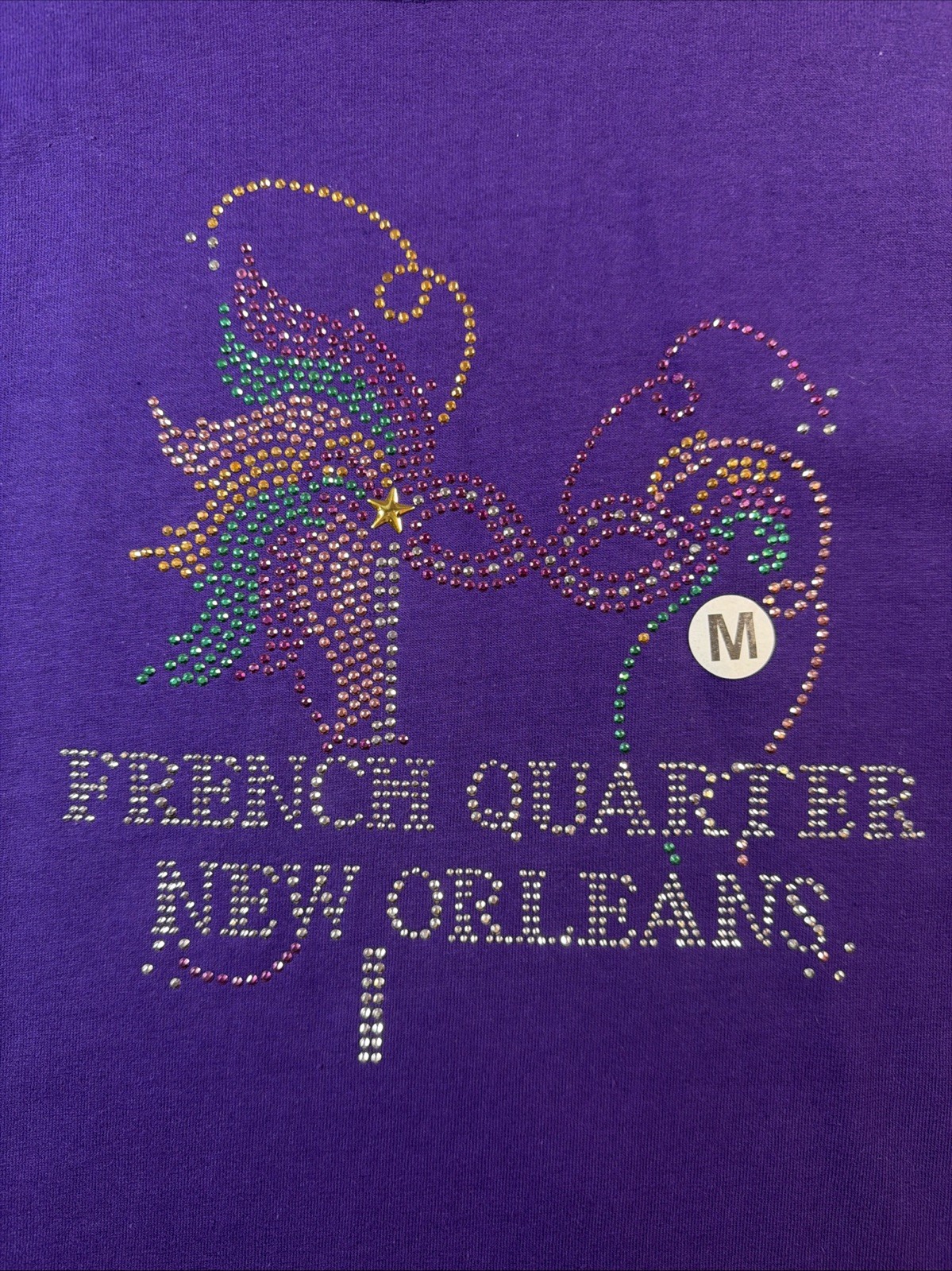 *NWT New Orleans French Quarter Studded Design T-shirt Size M Purple