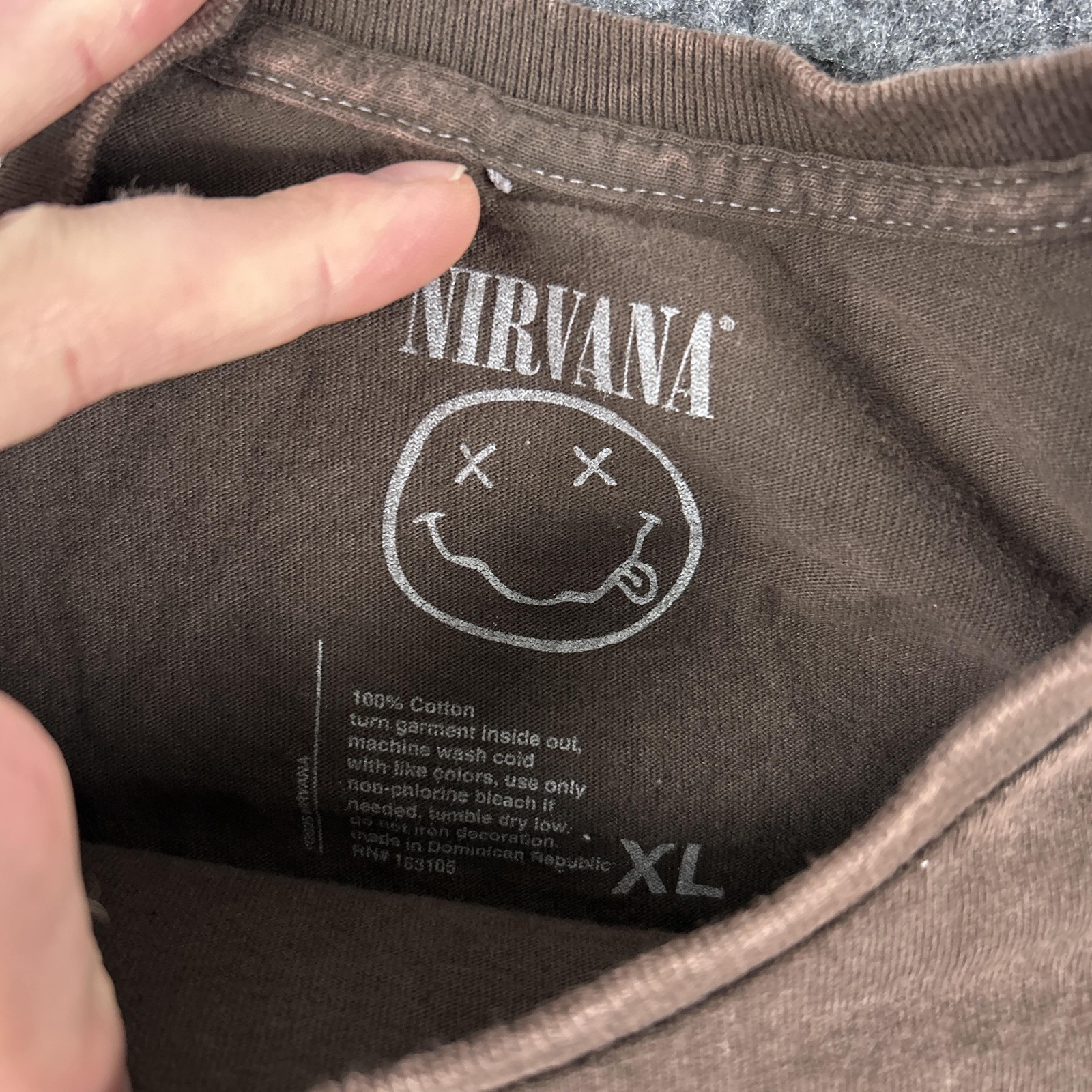Nirvana Shirt Mens XL Brown In Utero Angel Live 93 Tour Graphic Tee Rock Music