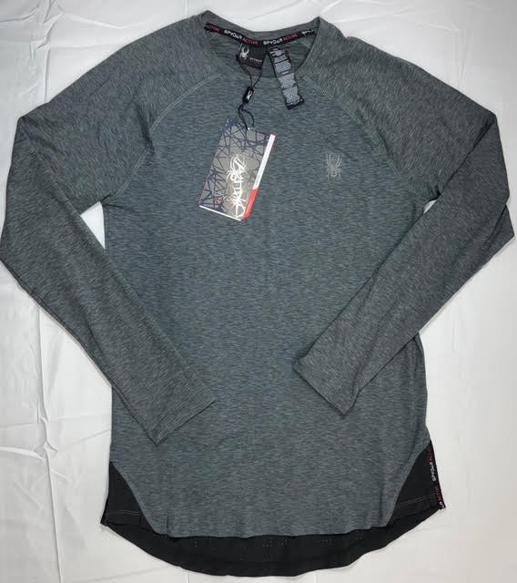 SPYDER ACTIVE ‘ MENS ‘ FITTED LONG SLEEVE SHIRT ‘ DARK GRAY ‘ LARGE