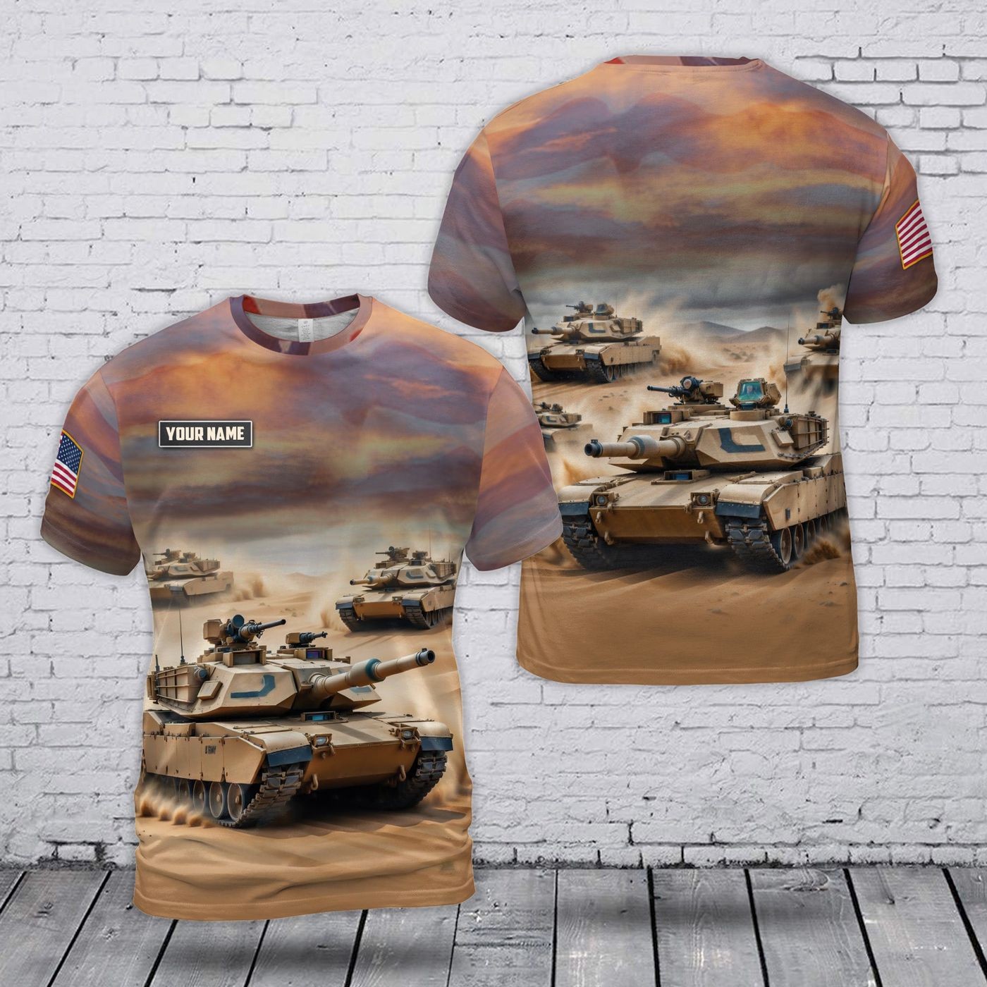 Custom Name U.S Army M1 Abrams T-Shirt Shirt For Dad