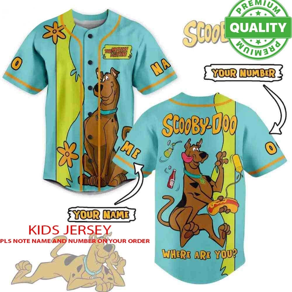 Custom Scooby Doo Where Are You Halloween Baseball Jersey 3D Kids Youth 1P0714