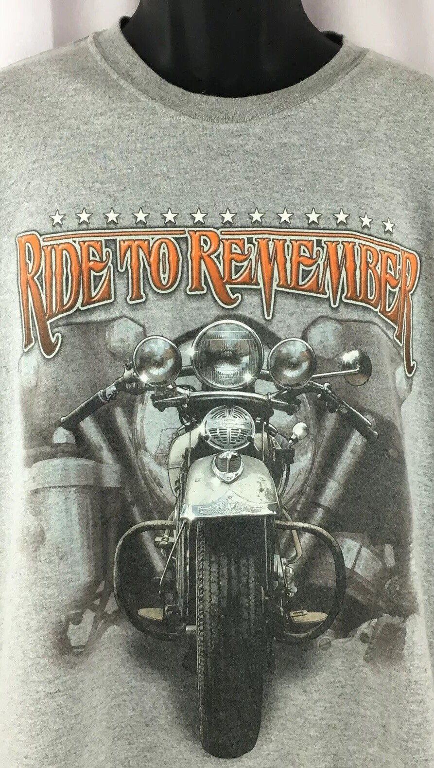 Ride to Remember 26th Leslie Watson Memorial Biker Mens Tshirt Silver Large