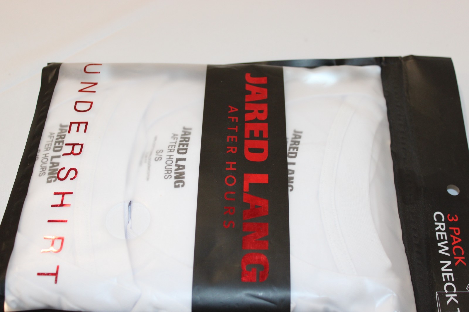 Jared Lang Men’s White Slim Fit Crew Neck Cotton T-Shirt 3-Pack Size Small