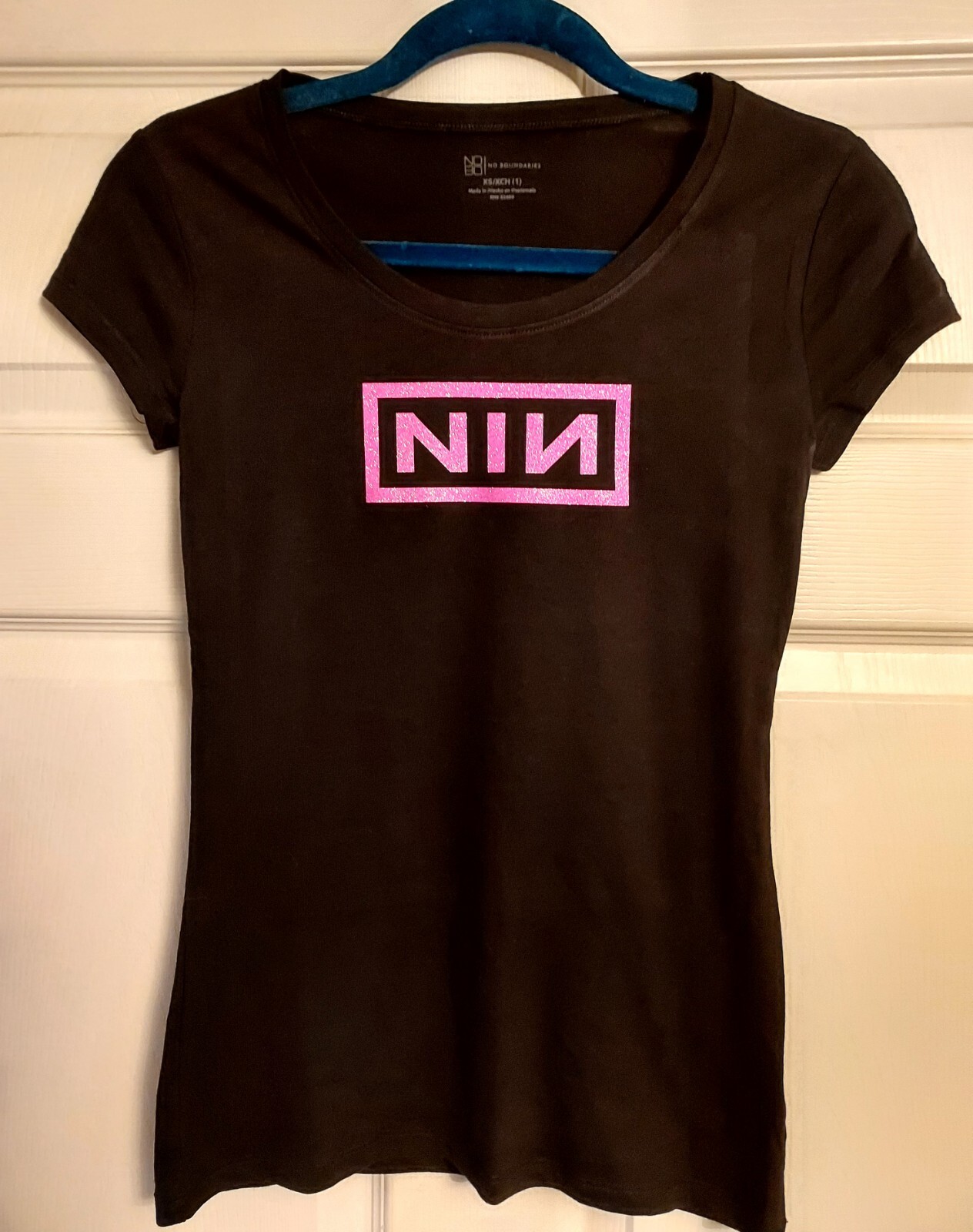 Nine inch nails crop top nine inch nails Womens Fitted Shirt Peel It Back Pink