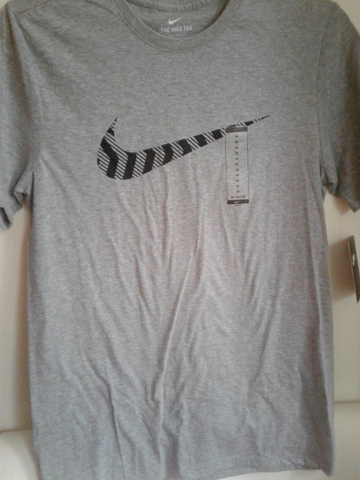 AUTHENTIC NIKE AIR SWOOSH GREY/BLACK T-SHIRT AJ7463-063