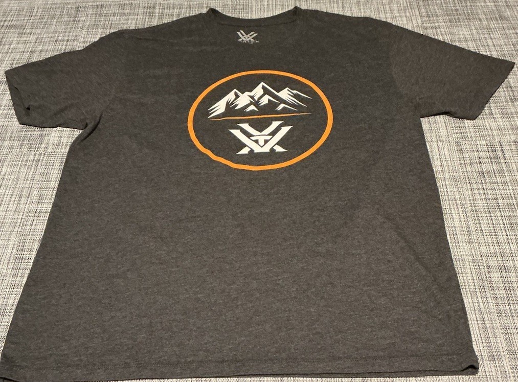 Vortex Optics T-shirt Mens Gray Short Sleeve Cotton Blend Size Large