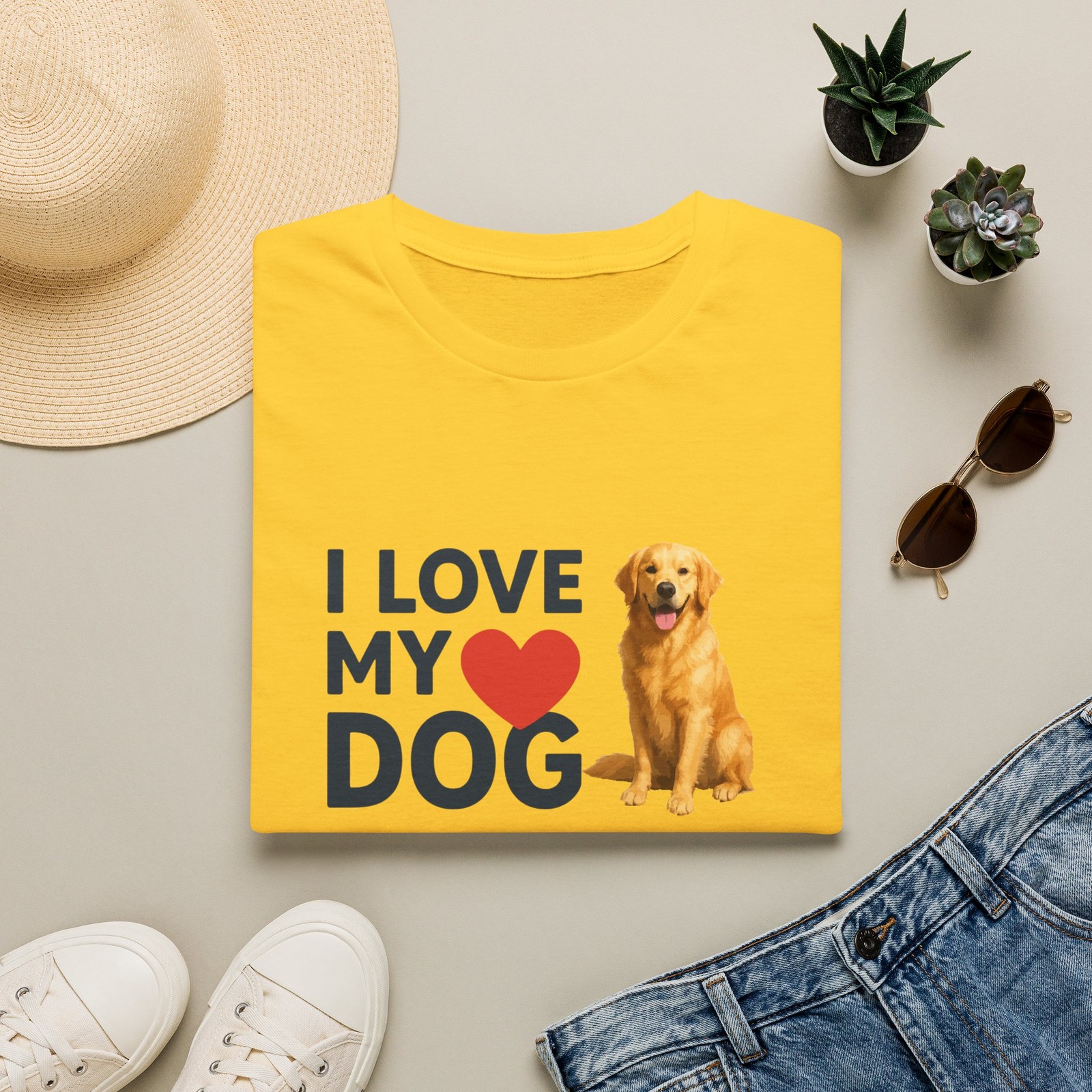 I Love My Dog Golden Retriever T-Shirt | Dog Lover Tee