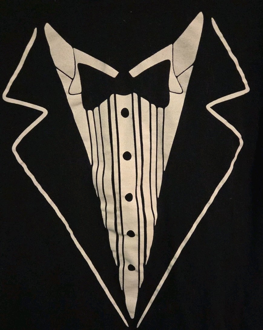 Gildan Heavy Cotton Tuxedo Illusion Shirt Mens Medium Black S.S. (Dd-65)