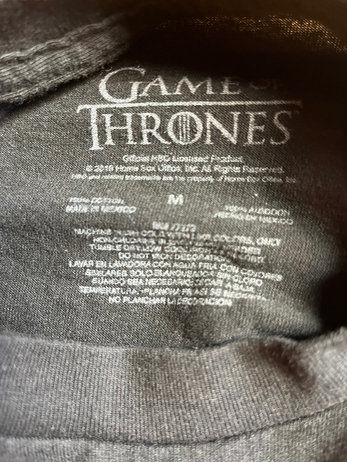 Game of Thrones 2019 Graphic Short Sleeve T-Shirt Adult Sz Medium Black