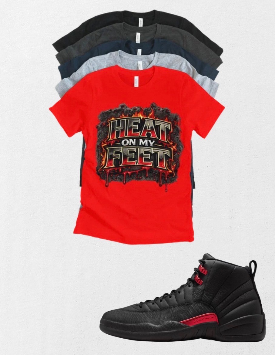 Shirt to match Jordan 12 Bloodline Heat on My Feet Matching Tee Streetwear
