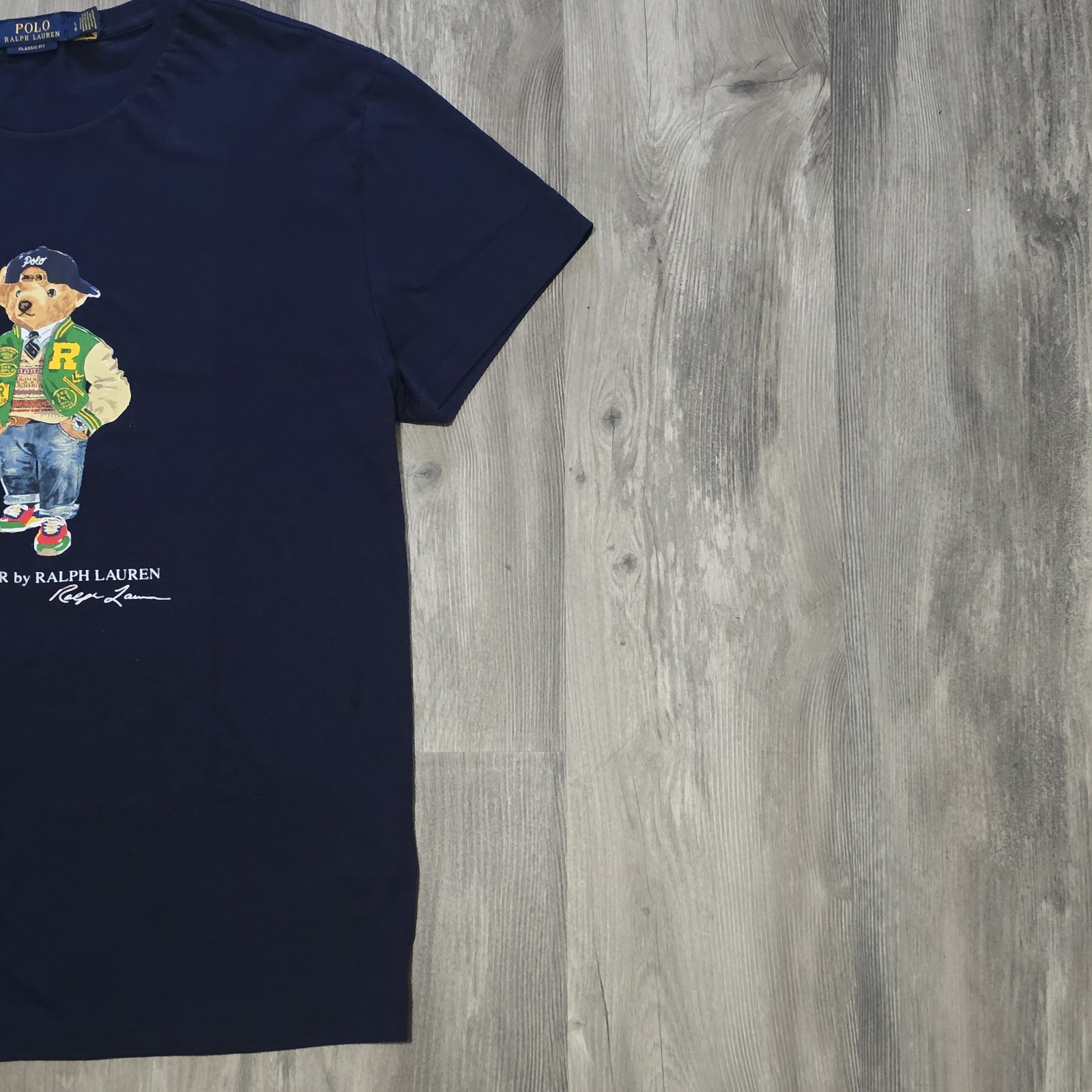 Polo Ralph Lauren Classic Fit Polo Bear Varsity Jersey T-Shirt Navy Short Sleeve