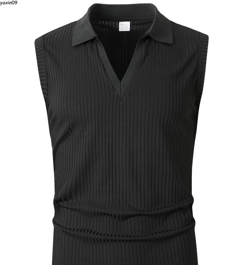 Summer Mens T-shirts V-neck Sleeveless Tops Outdoor Casual Beach Shirts Fashion