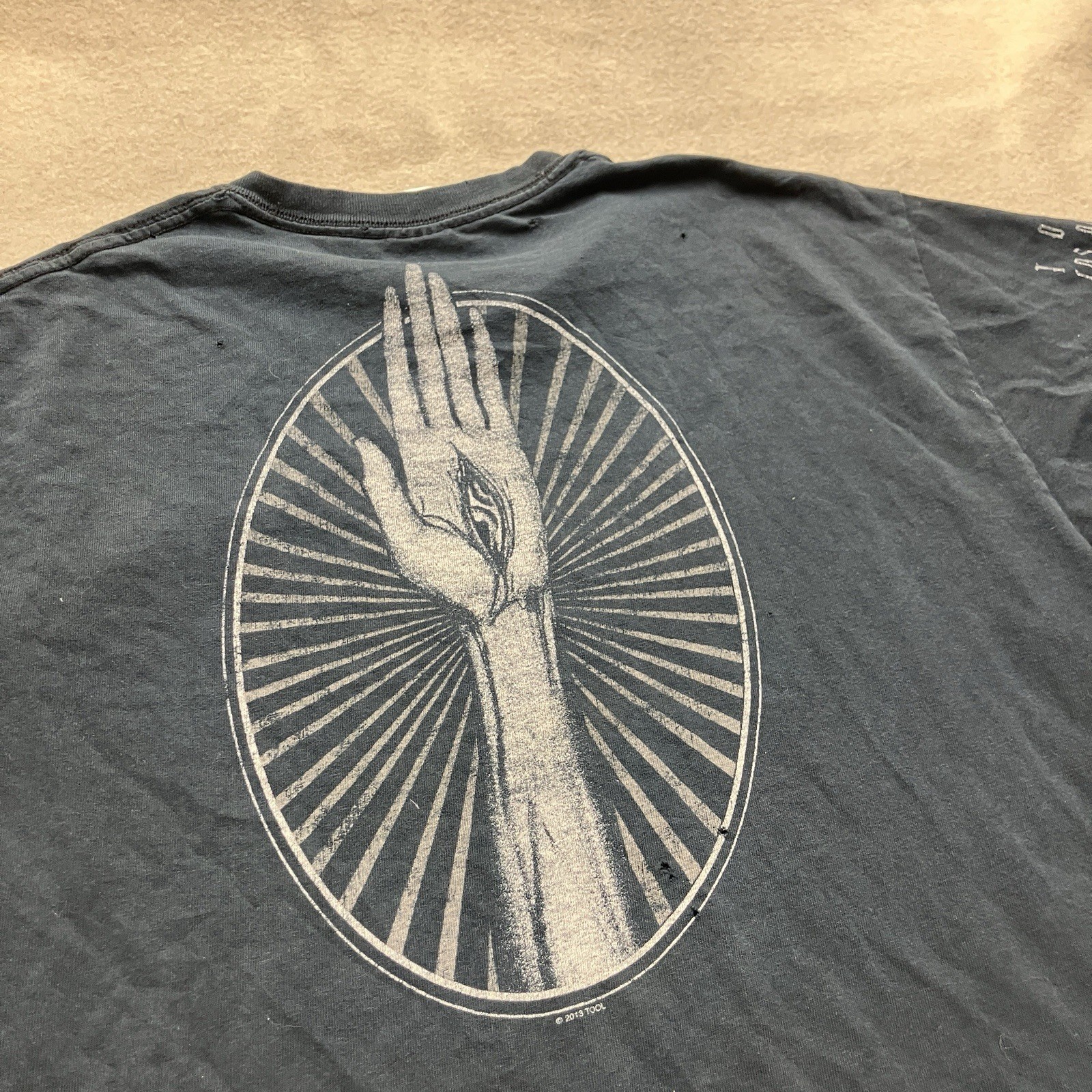 Thrashed 2013 Tool LA California Tour Shirt Faded Black Large