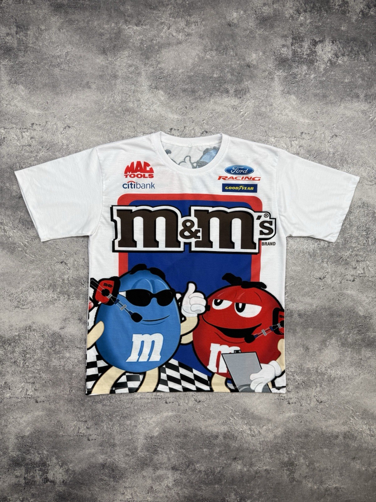 Vintage Y2K M&M’s Men’s T-Shirt Racing Tee Big Logo Rare Hype Streetwear