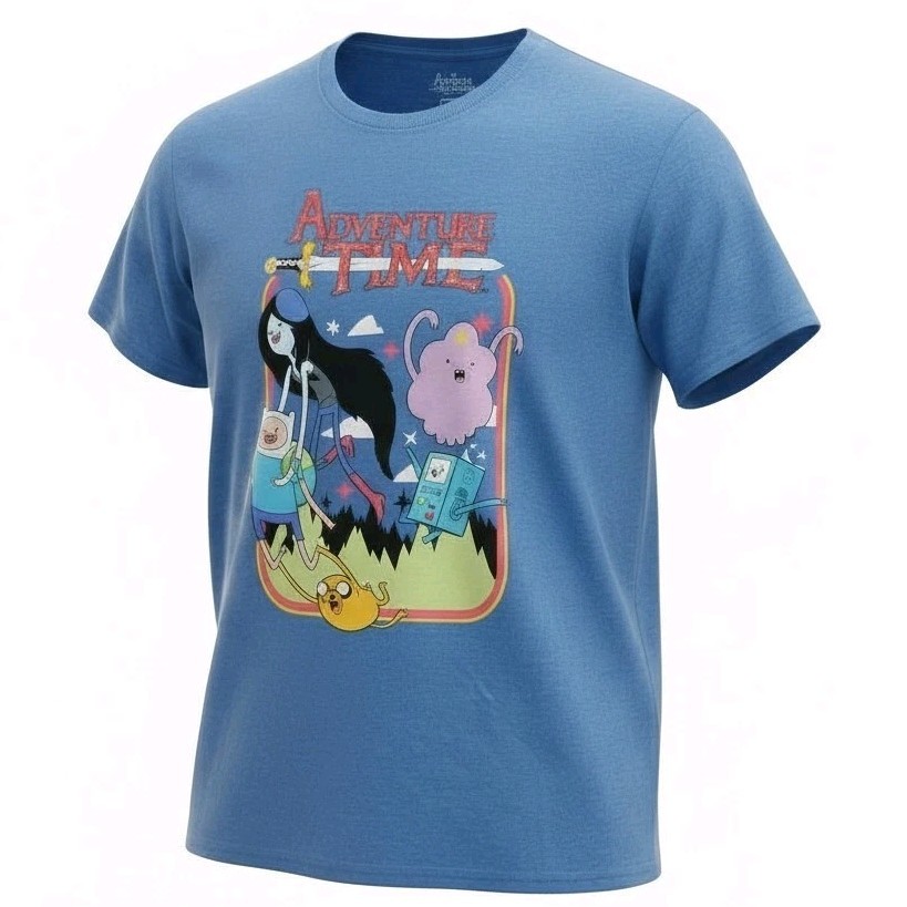 Adventure Time Marceline Finn Jake Holding On Cartoon Network Blue T-shirt NWOT