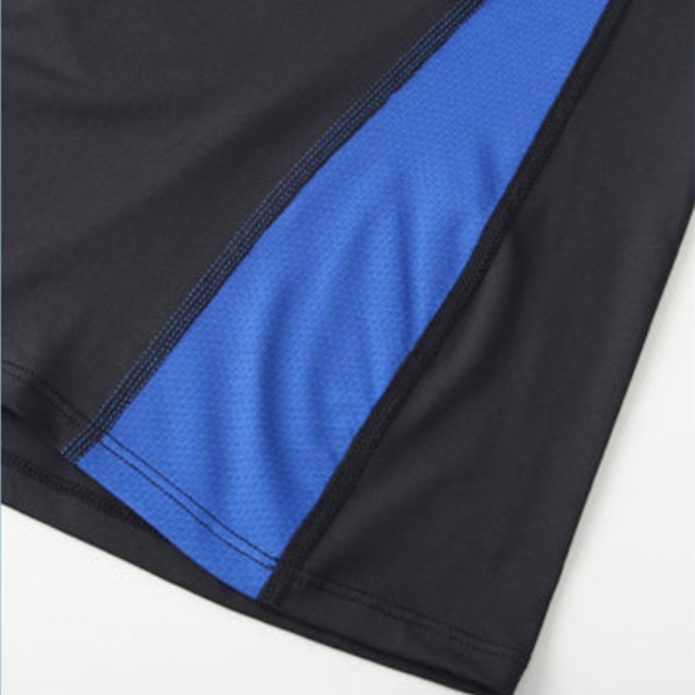Athletic Long Sleeve Compression Shirts Dry Fit Sports Gym Shirts Outdoor Blue
