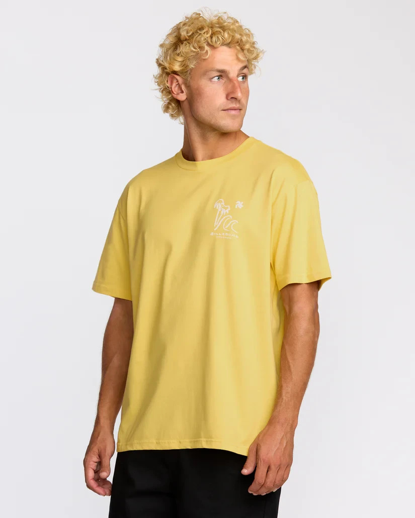 Billabong So Far Regular Short Sleeve T-Shirt Yellow L NWT