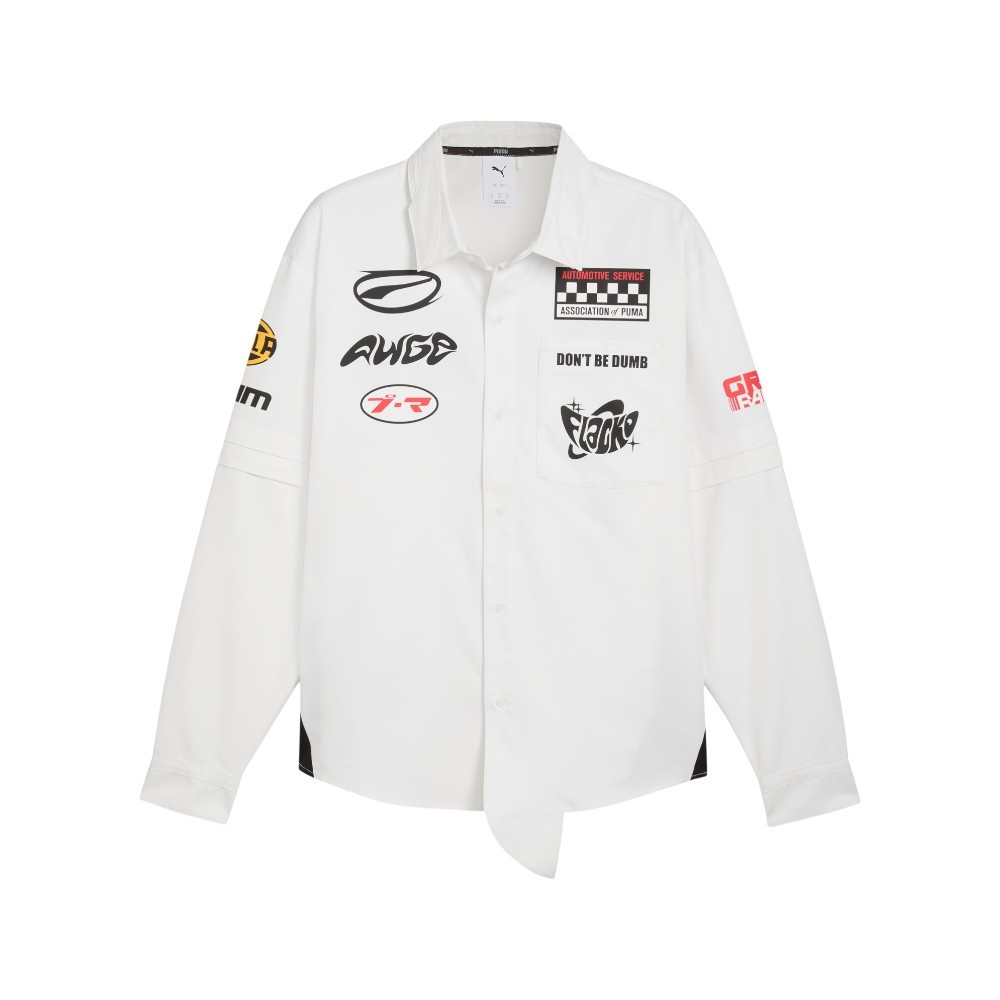 PUMA Asap Rocky X Layered Pit Graphic Collared Long Sleeve Button Up Mens Size