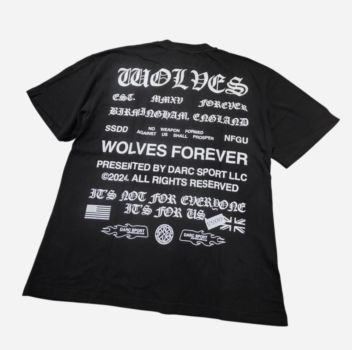 Darc Sport Wolves Forever UK Premium Tee Size Large BNWT