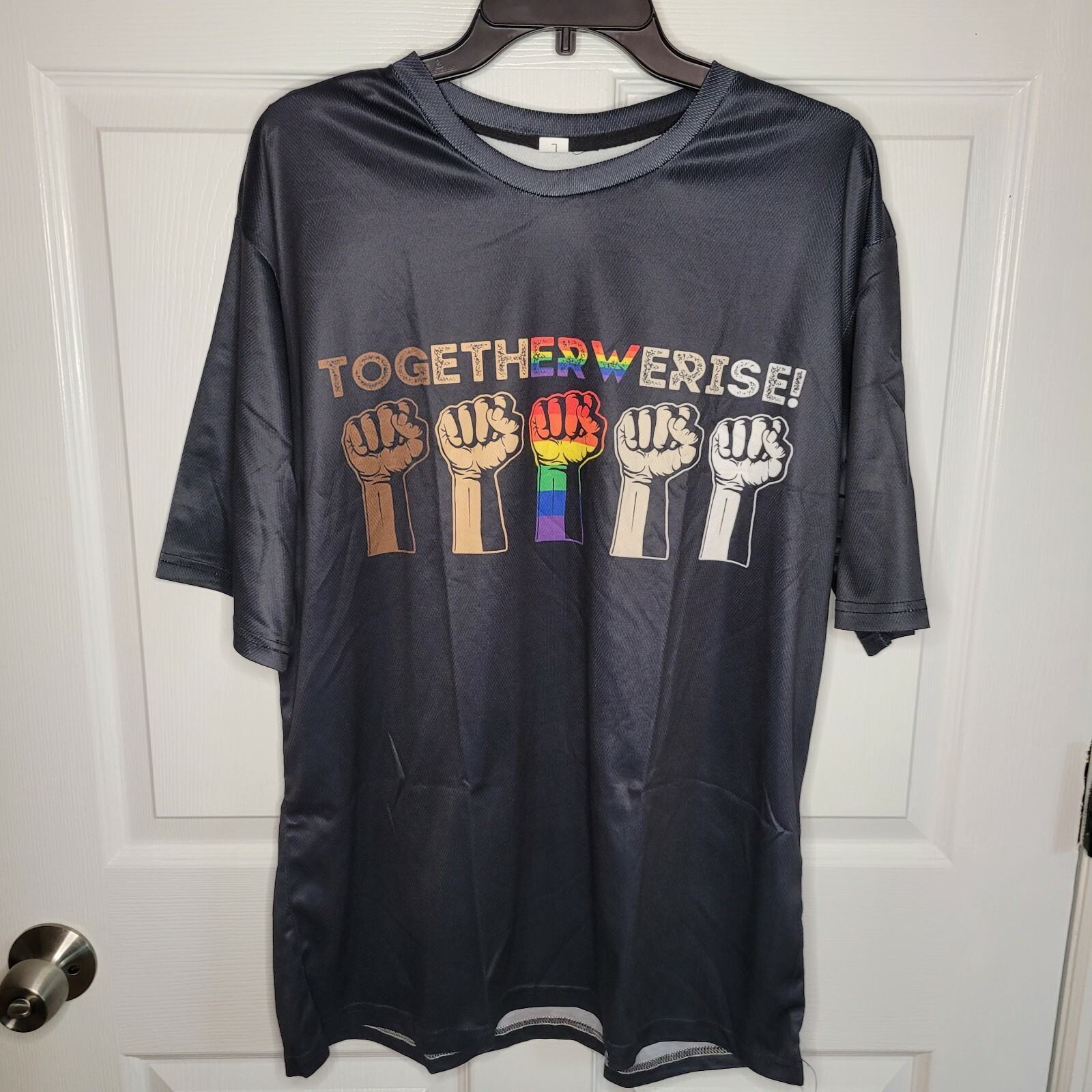 Together We Rise – Raised Hands Short Sleeve T-Shirt Men’s Size L