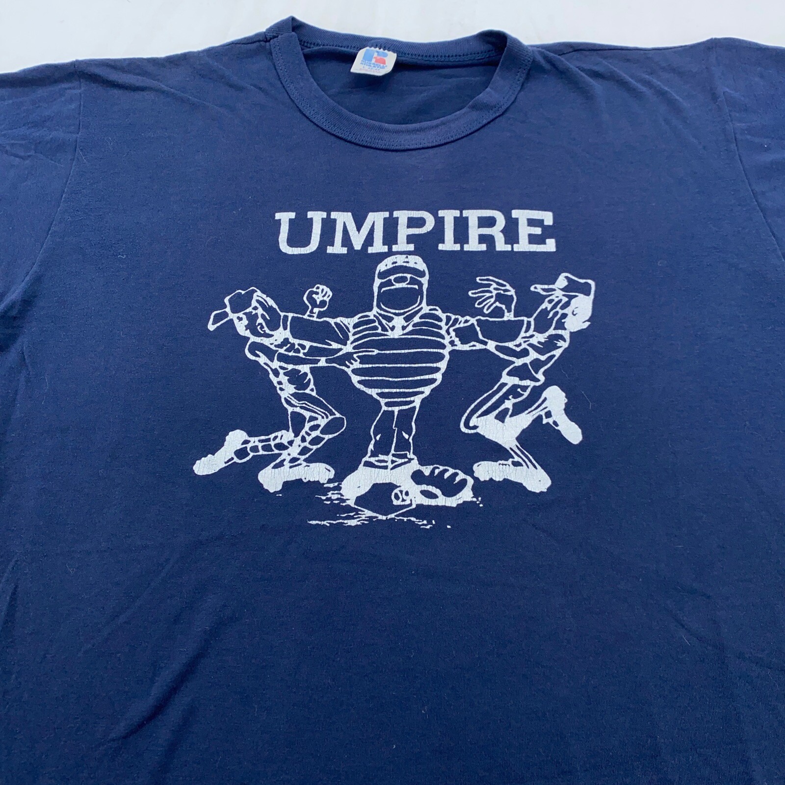 vintage 90s BASEBALL UMPIRE CARTOON T-Shirt LARGE joke funny sports ref