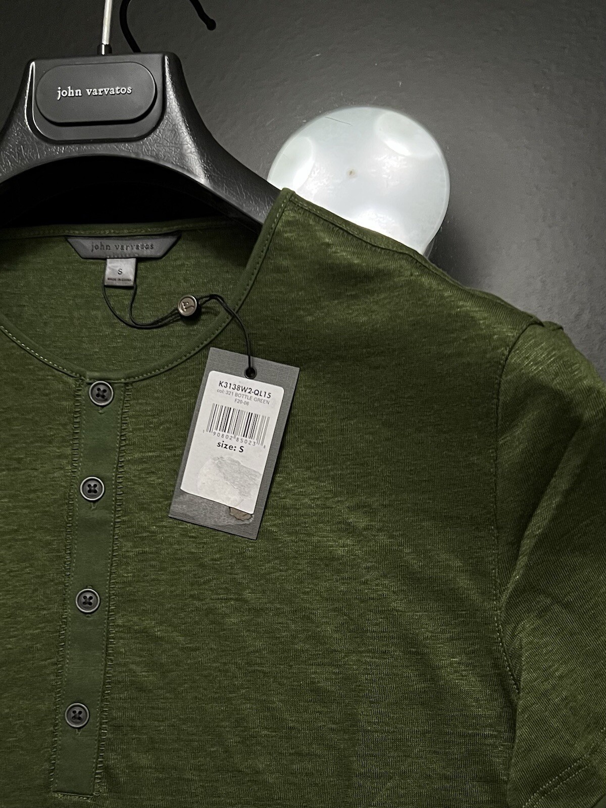 John Varvatos Collection Luxury Henley – Mercerized Linen – Raw Edges – Vtg 2020