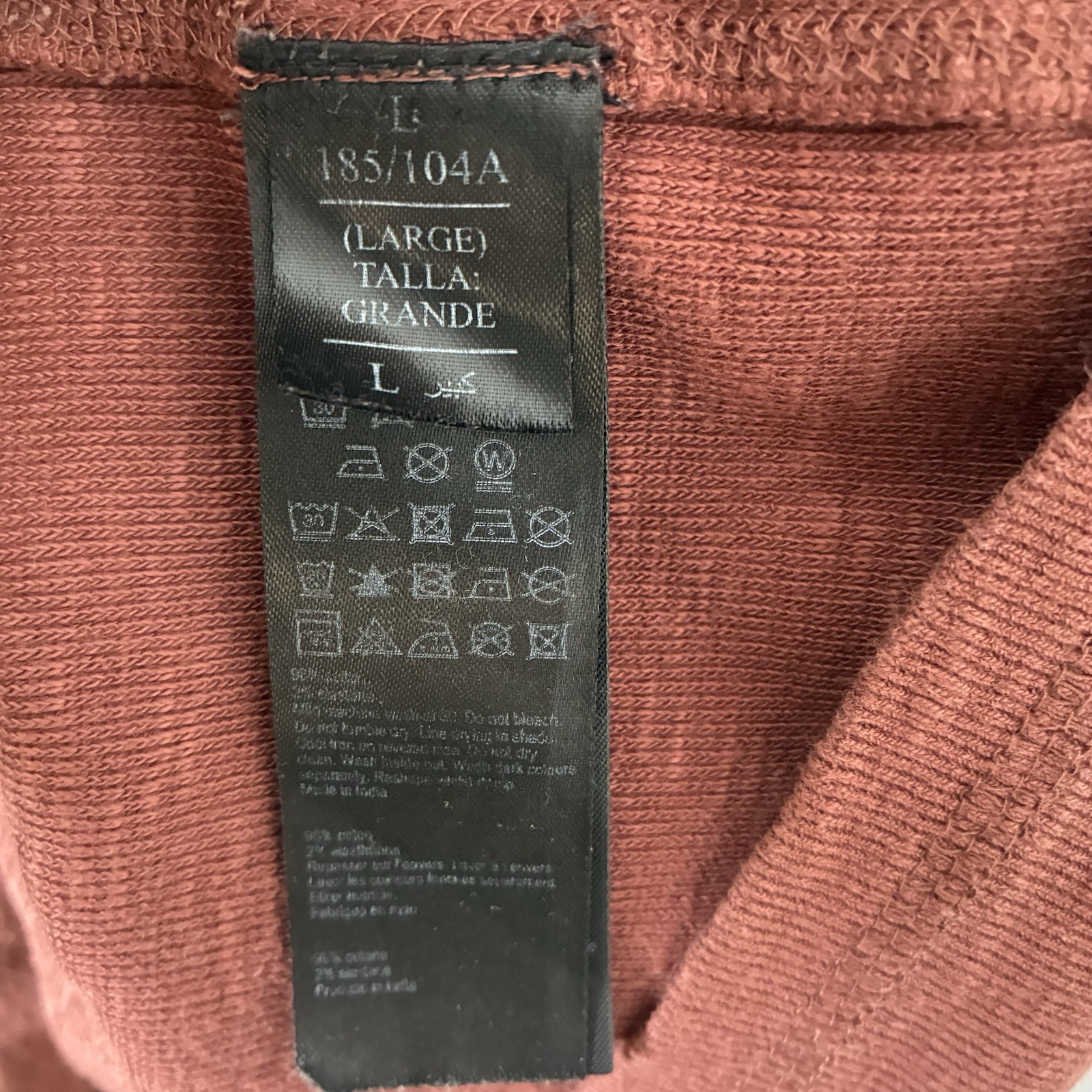 AllSaints ESUM T-Shirt Mens Large Brown Woven Cotton Short Sleeve Crew