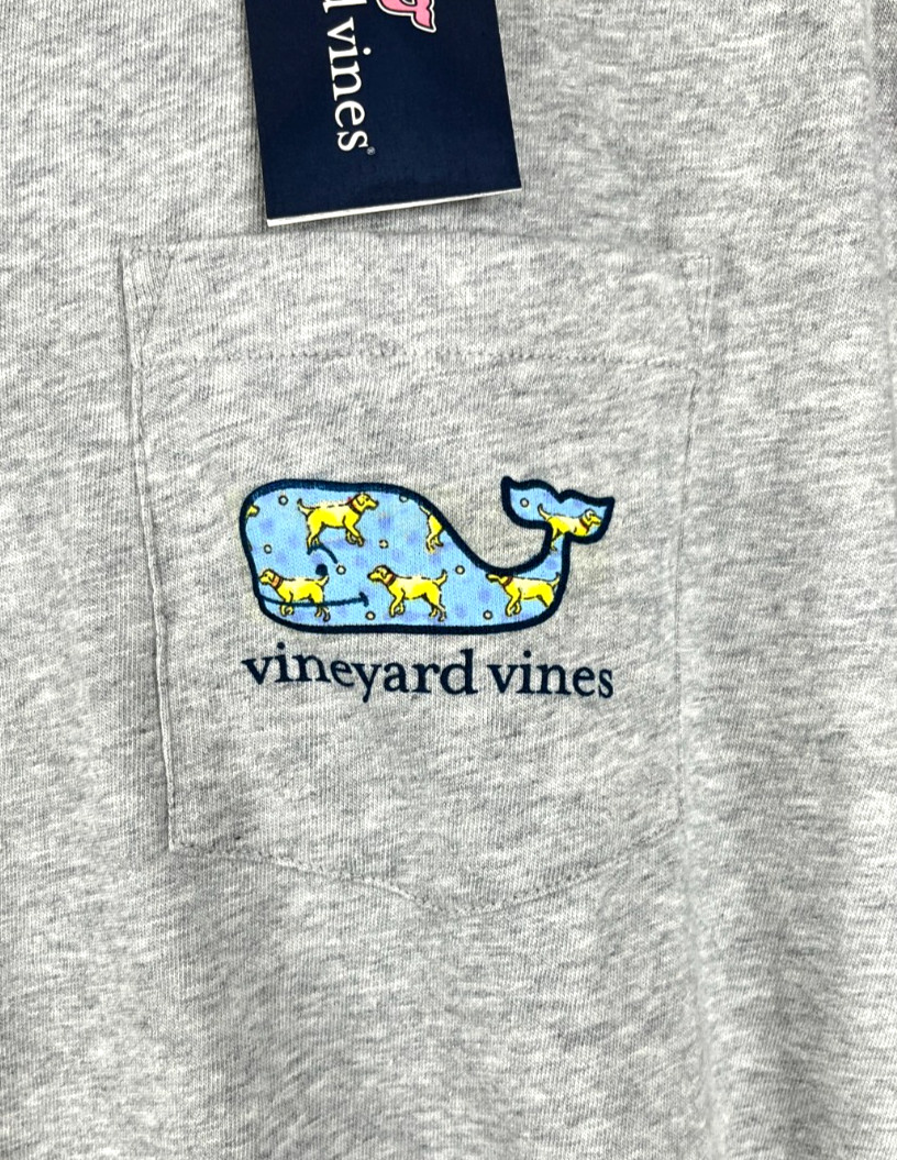 Vineyard Vines Men’s Golden Retriever Dog Whale Gray T-Shirt Size Large – NEW