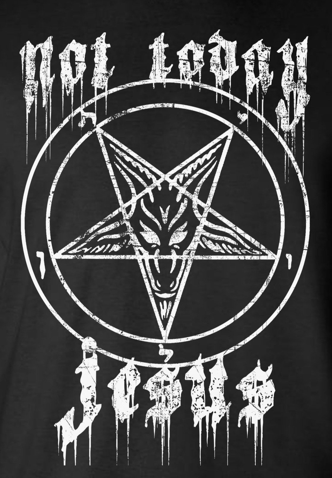 Not Today Jesus Pentagram Baphomet T-Shirt Satanic Evil Devil 666 Halloween Goat