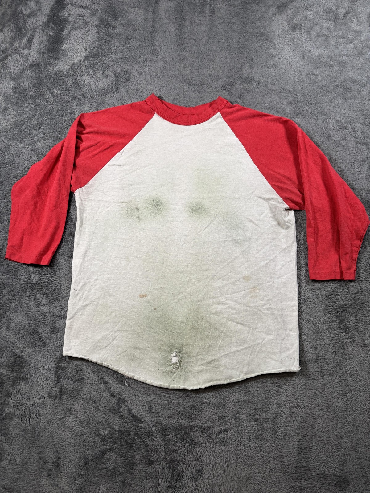 Vintage Augusta Raglan Shirt Sportswear Mens Medium Red 3/4 Sleeve 70s USA