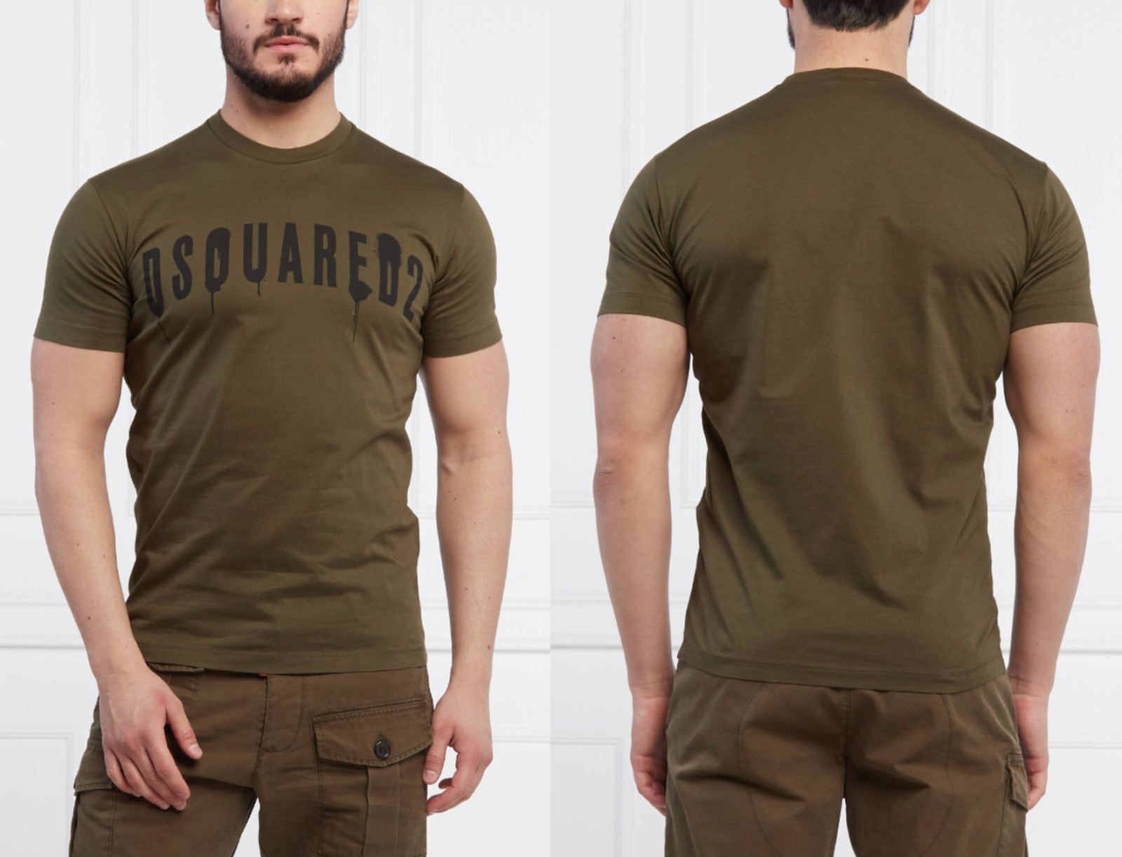 Dsquared2 Jeans Army Drip Painted T-shirt Shirt Logo Cotton Tee Top Icon Bnwt S