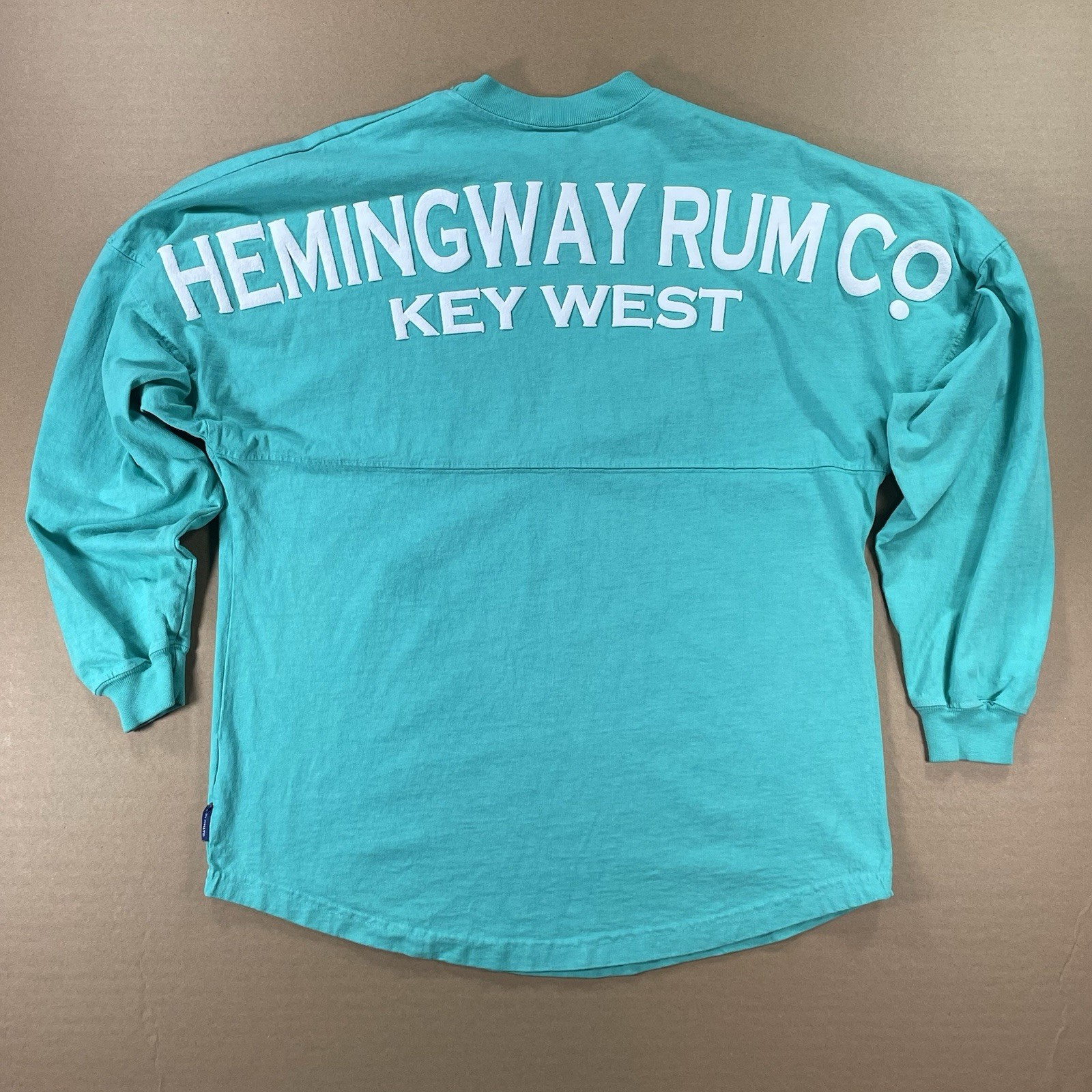 Ernest Hemingway Rum Co Key West L/S Rugby Jersey Shirt MADE IN USA Teal Mens S