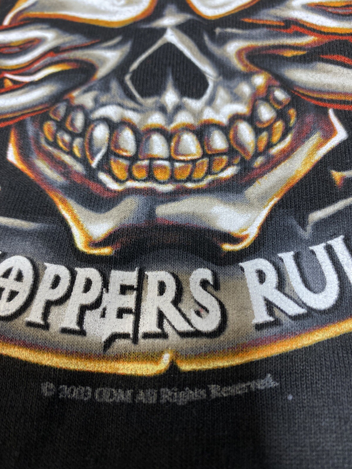 VINTAGE SO CAL CHOPPERS RULE 2XL SHIRT BLACK NWT SKULL FLAMES RARE