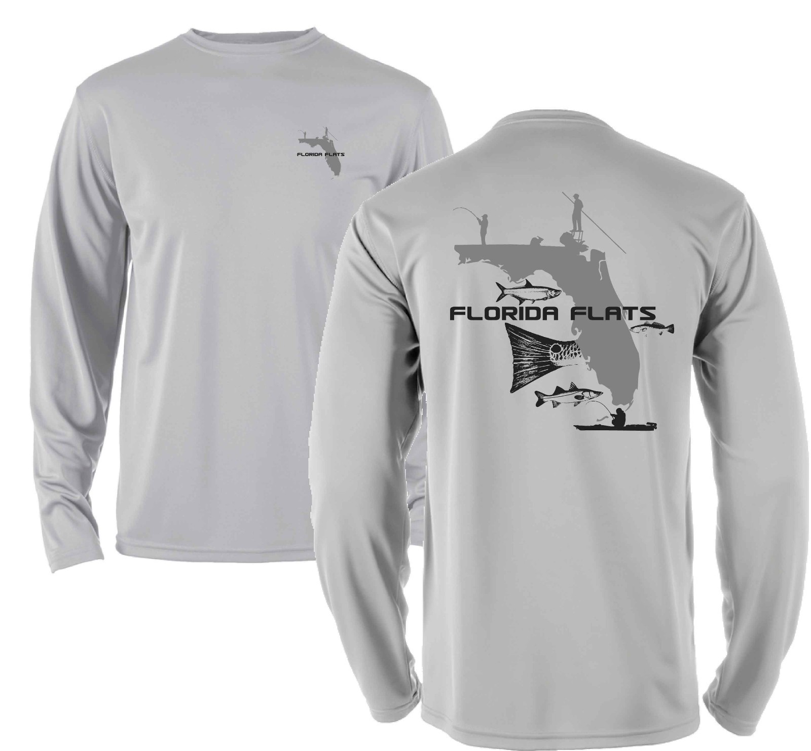 Long sleeve performance fishing shirt UPF UV microfiber