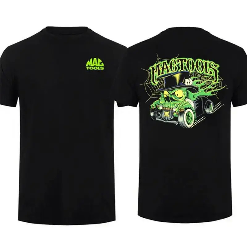 Vintage 90s Mac Tools Mens T-Shirt Hotrod Ratrod Ed Roth Rat Fink Style Black